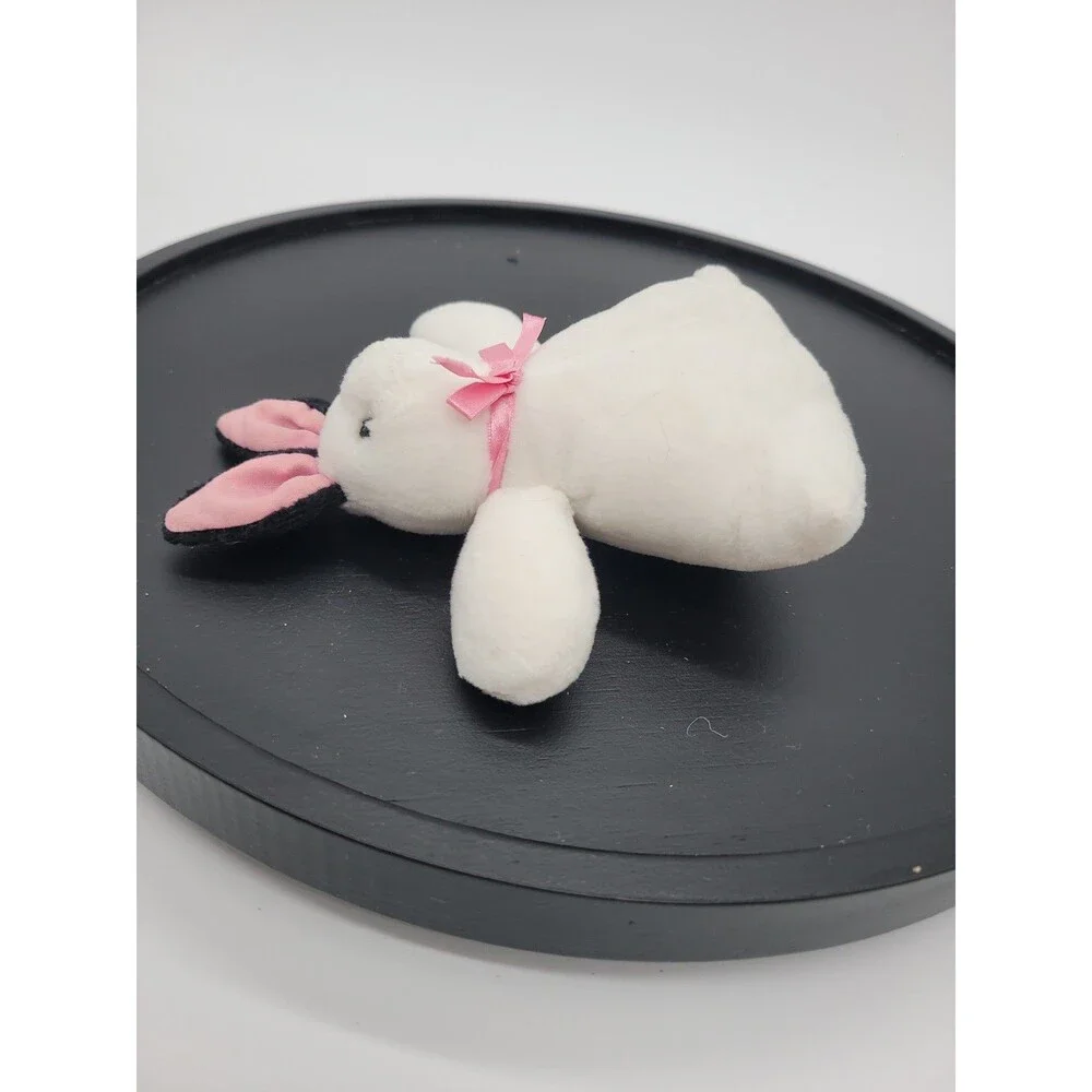 Vintage 1990 Hallmark Rabbit Bunny White w/ Black and Pink Ears Mini 6